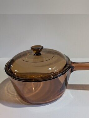 Corning Amber Glass 1.5 L Saucepan with Lid  Vision Ware Cookware Sauce Pan